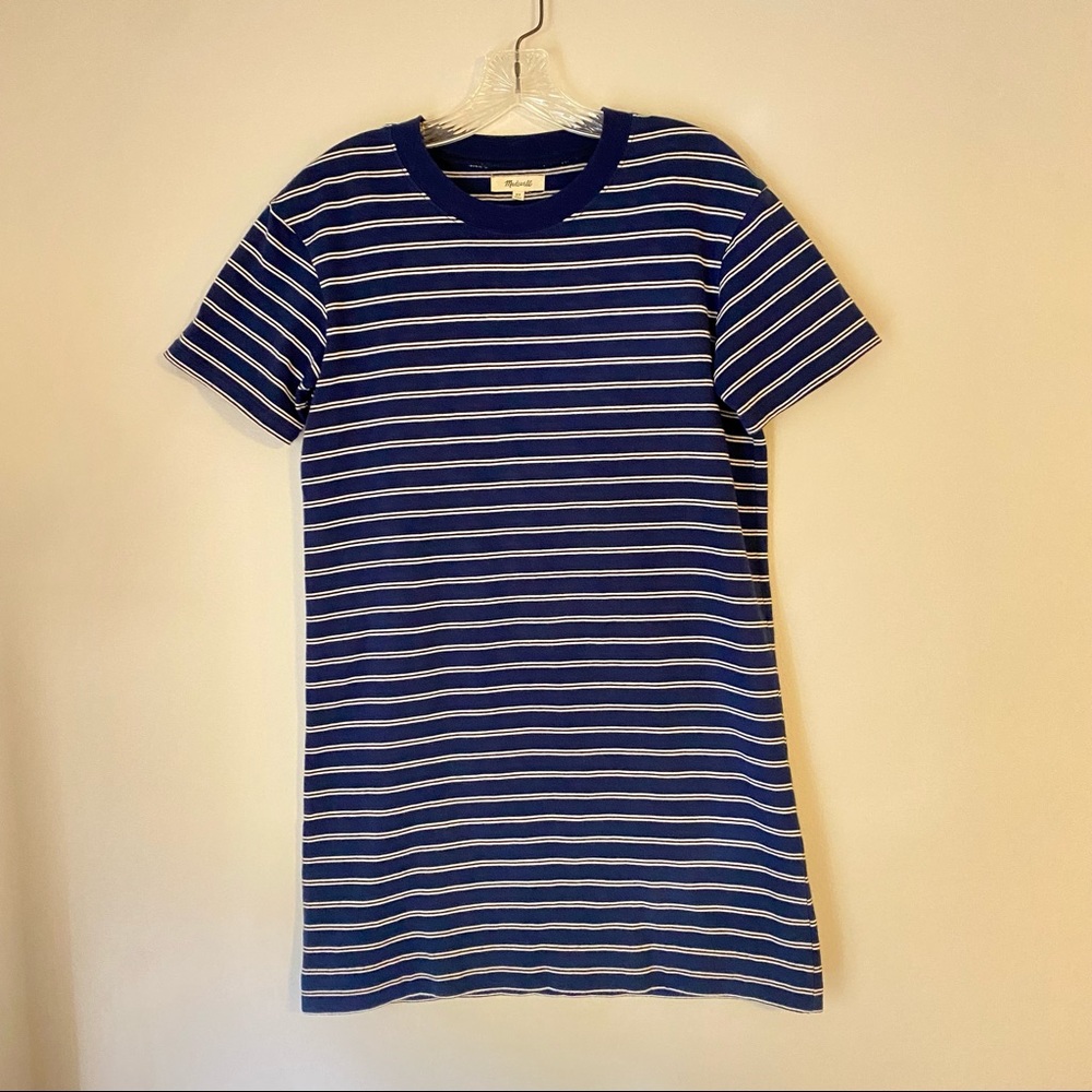 Madewell blue & white T-shirt dress XS